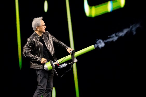 Jensen Huang, co-founder and chief executive officer of Nvidia Corp., during the Nvidia GPU Technology Conference.