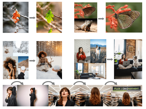 A collage of images generated by Black Forest Labs' AI models