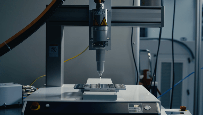 An image of automated manufacturing equipment.